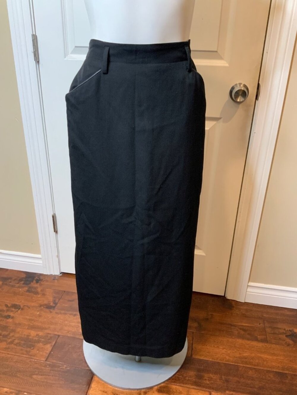 Lauren Ralph Lauren Long Black Wool Maxi Pencil Skirt, Size 6